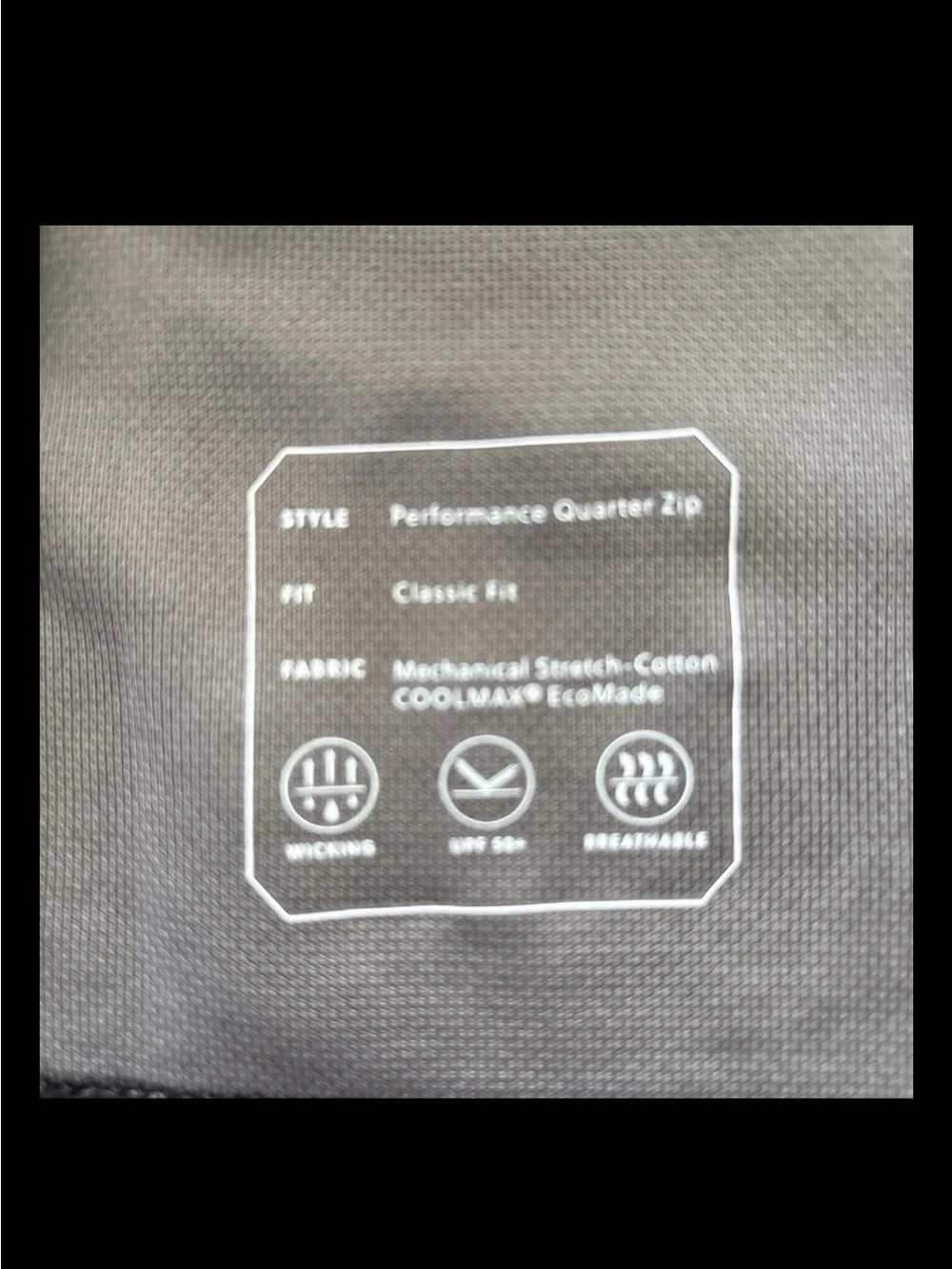 J. Crew Men's Black Quarter-Zip Performance Pullover coolmax